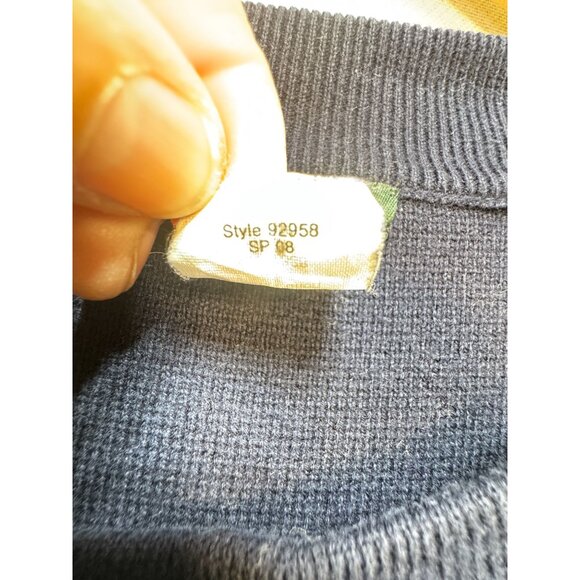 J.crew Women's Nautical Double Breasted Sweater Jacket Size S Navy Ruffle Trim - Picture 4 of 12